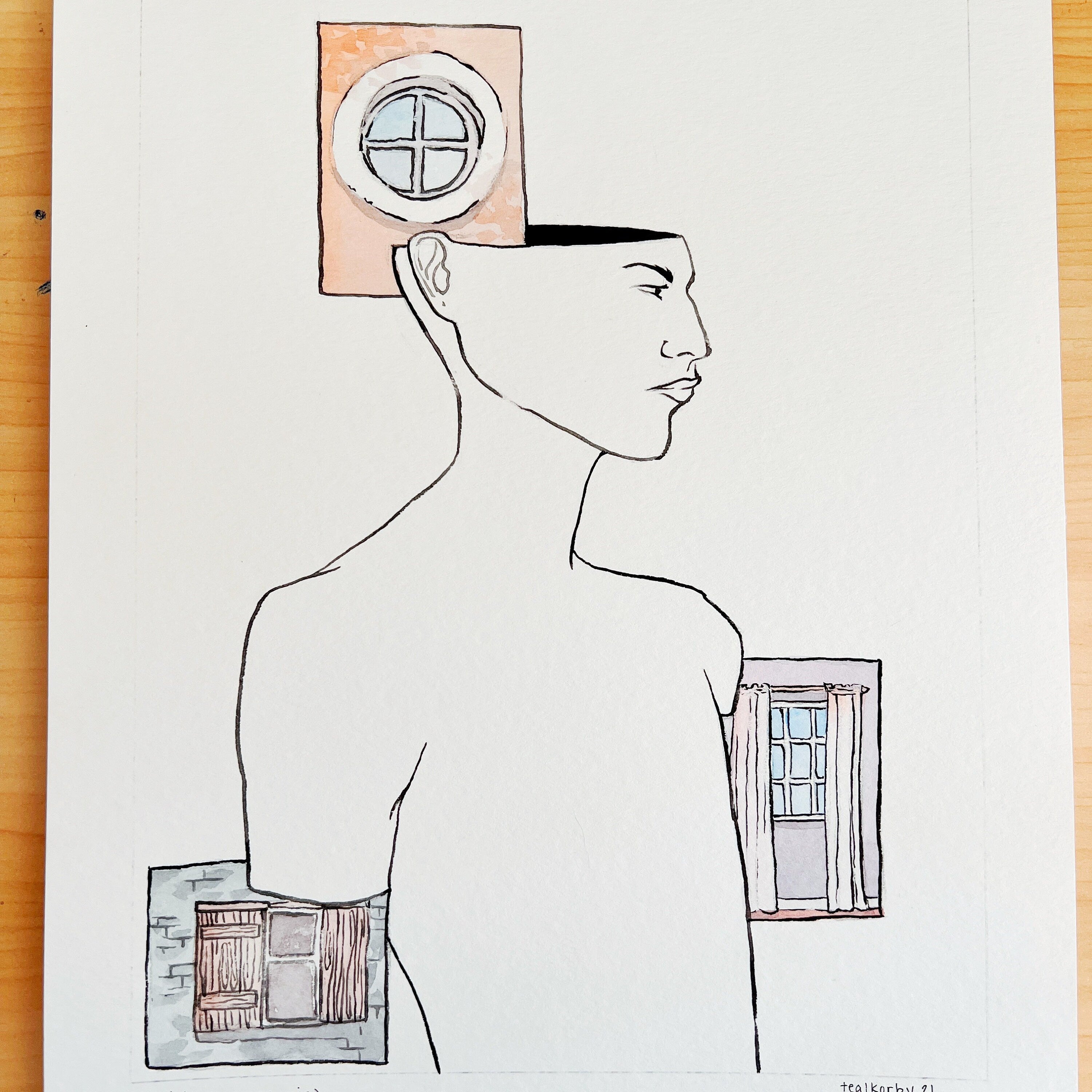 Dream (Original Ink and Watercolor)