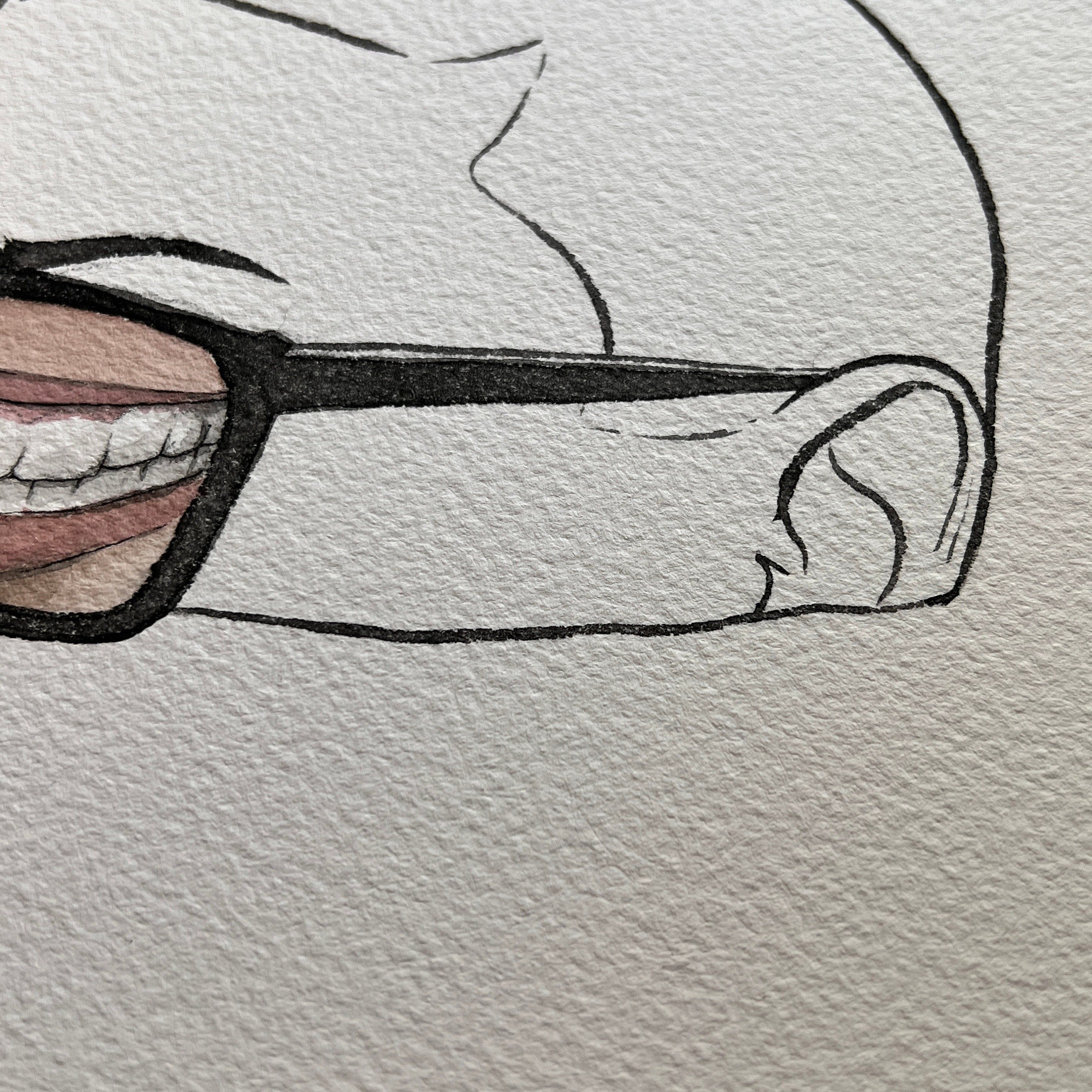 Strange Smile (Original Ink and Watercolor)