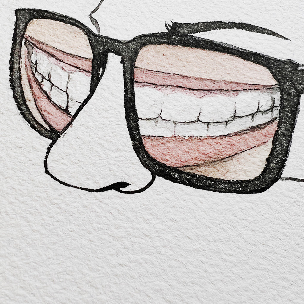 Strange Smile (Original Ink and Watercolor)