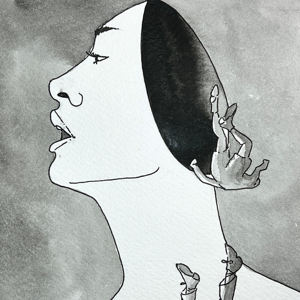 Falling (Original Ink and Watercolor)