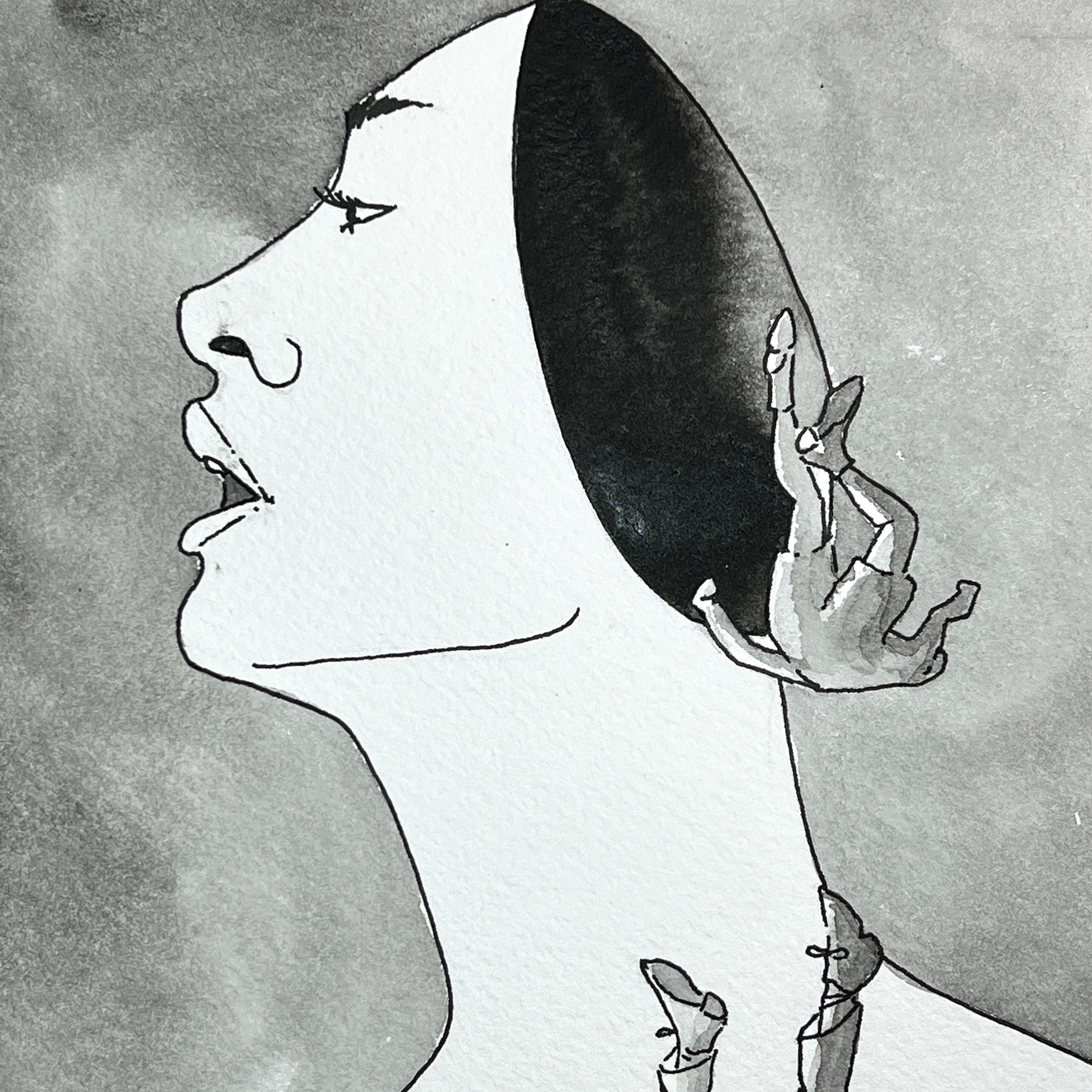 Falling (Original Ink and Watercolor)