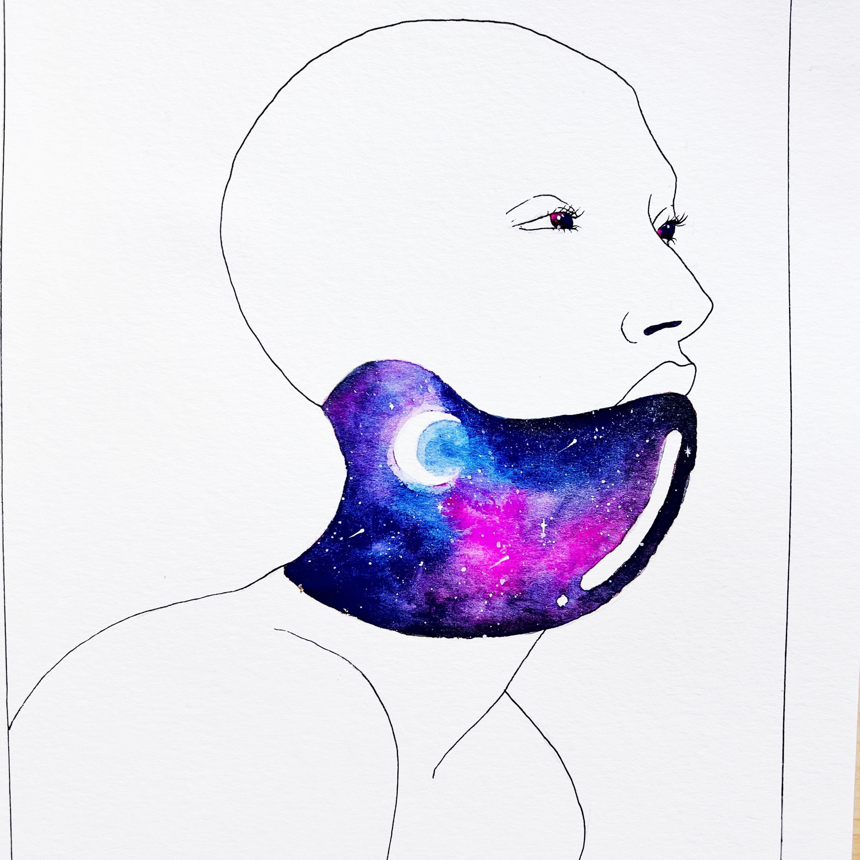 Something In My Throat (Original Ink and Watercolor)