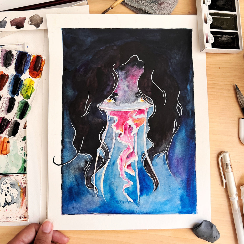 Jelly (Original Ink and Watercolor)