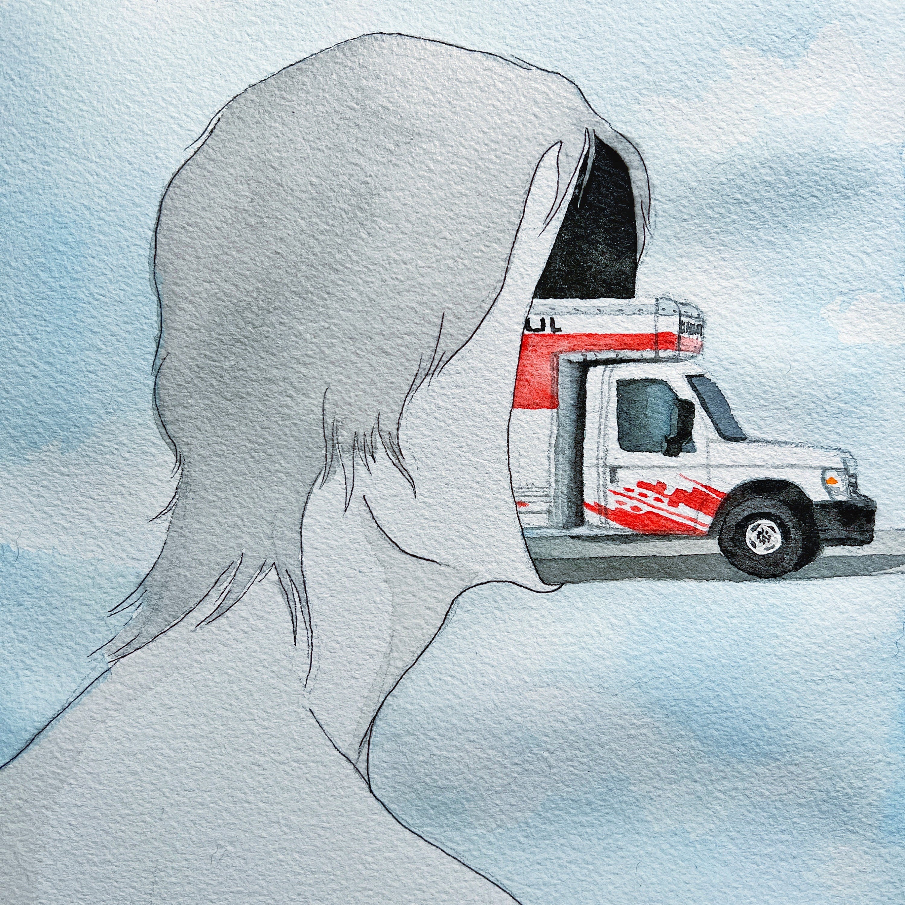 Moving Out (Original Ink and Watercolor)