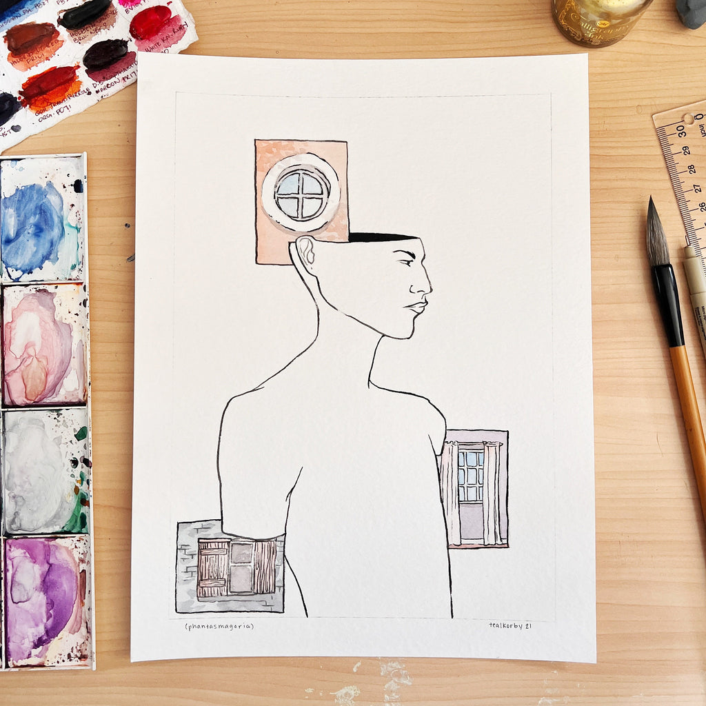 Dream (Original Ink and Watercolor)