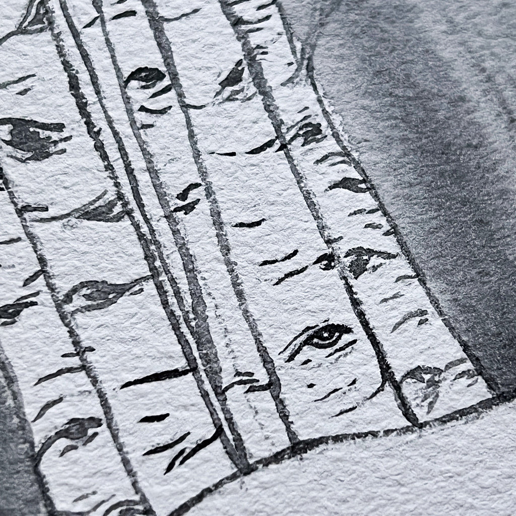 Birch (Original Ink and Watercolor)