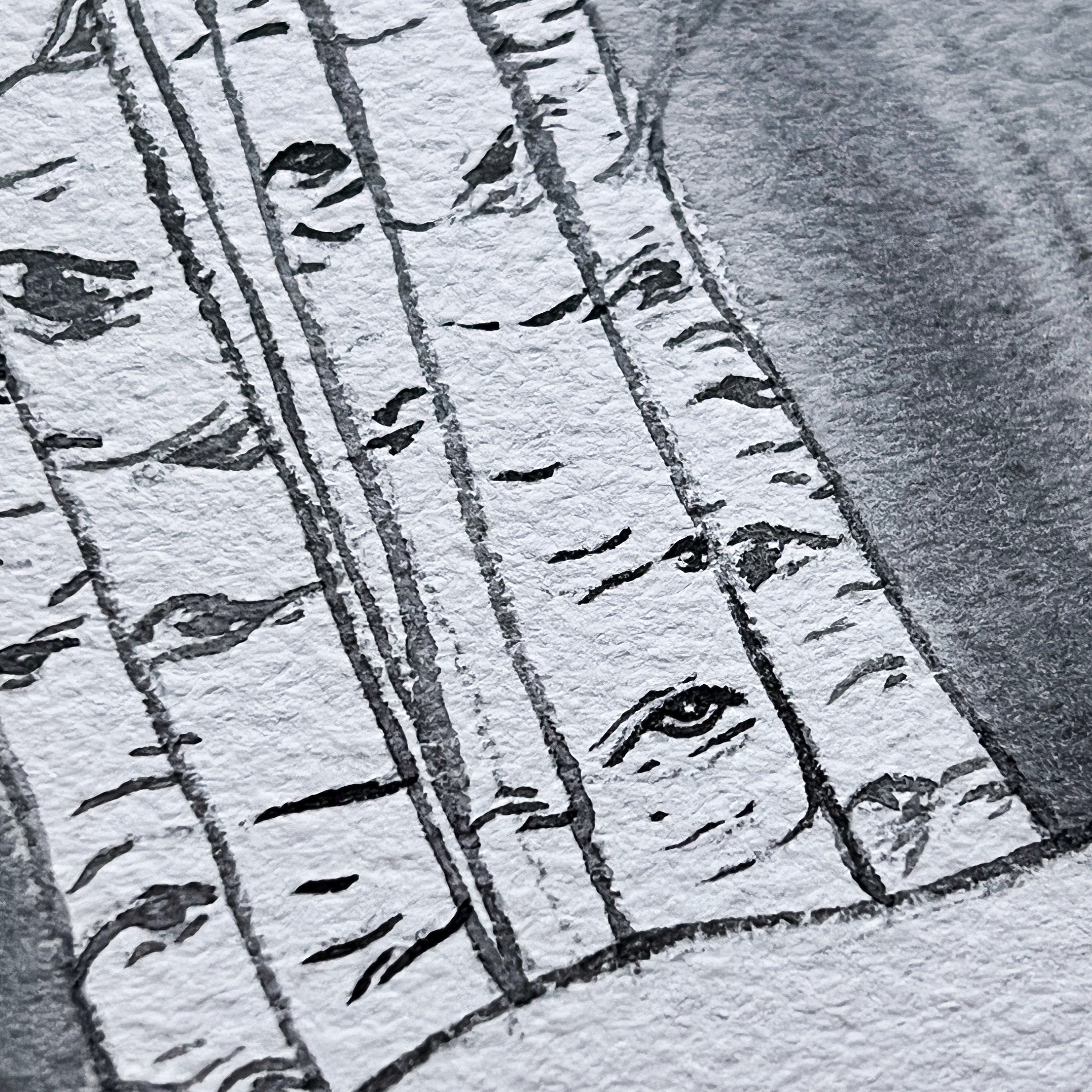 Birch (Original Ink and Watercolor)