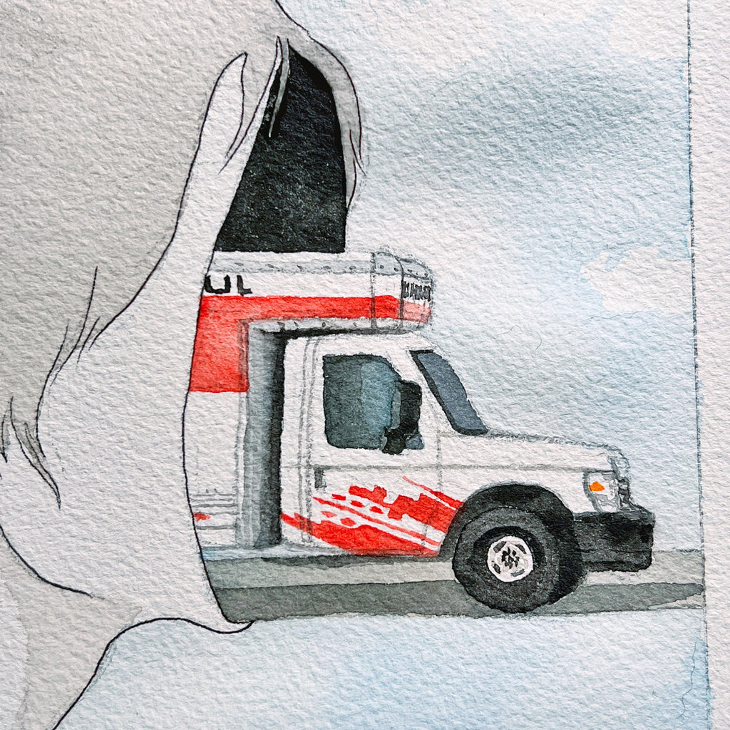 Moving Out (Original Ink and Watercolor)