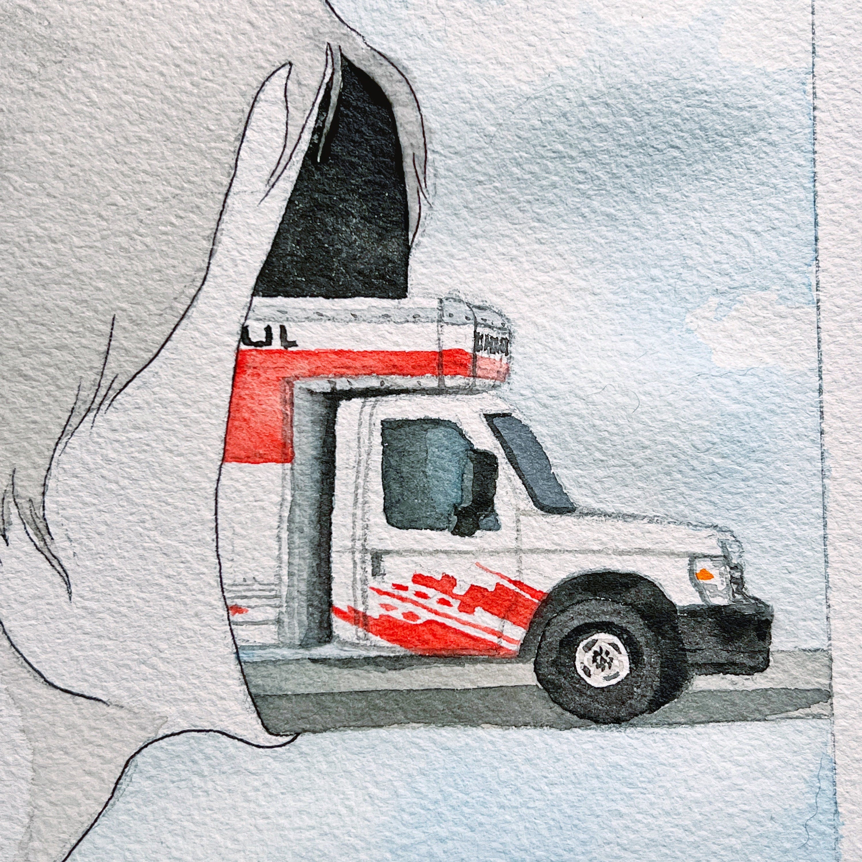 Moving Out (Original Ink and Watercolor)