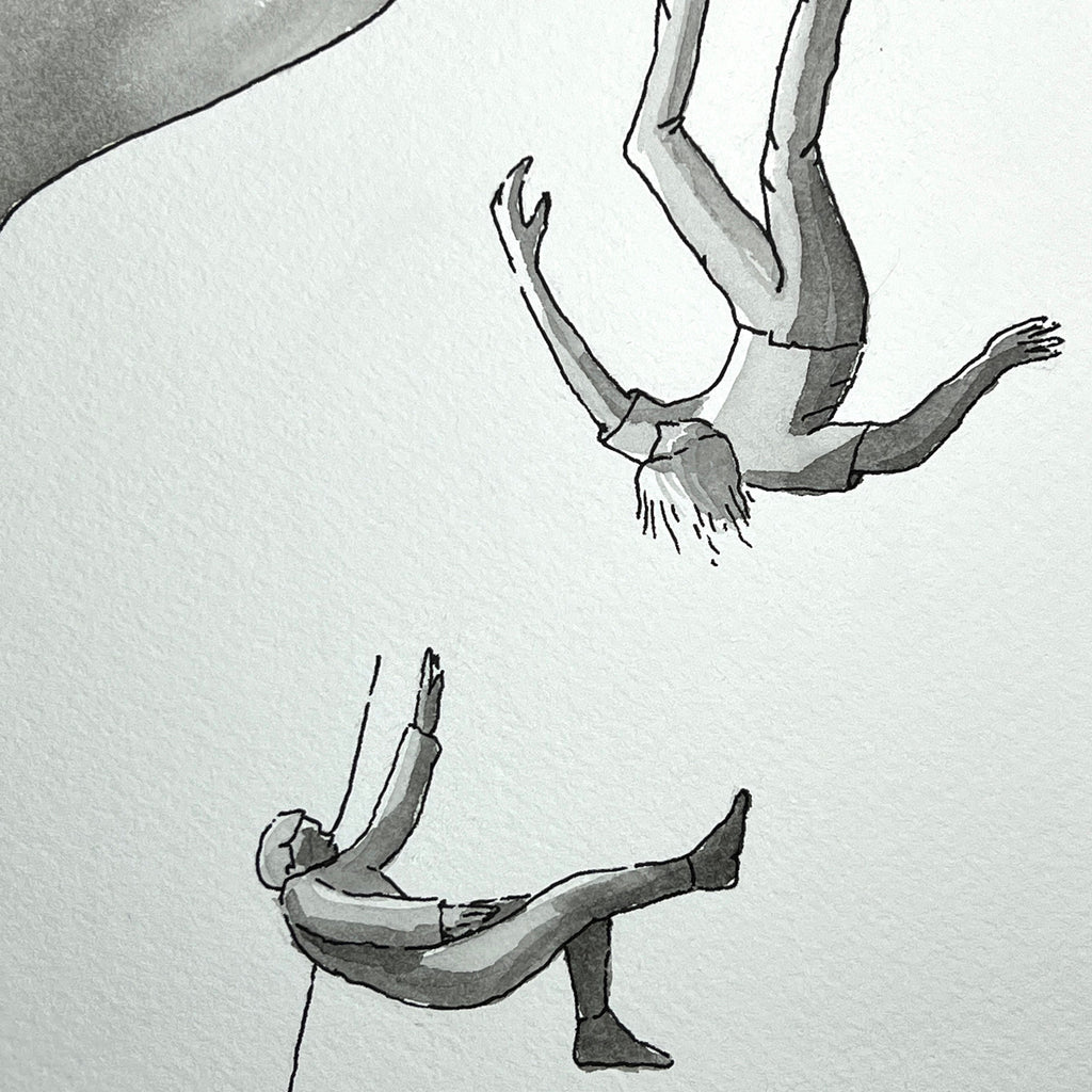 Falling (Original Ink and Watercolor)