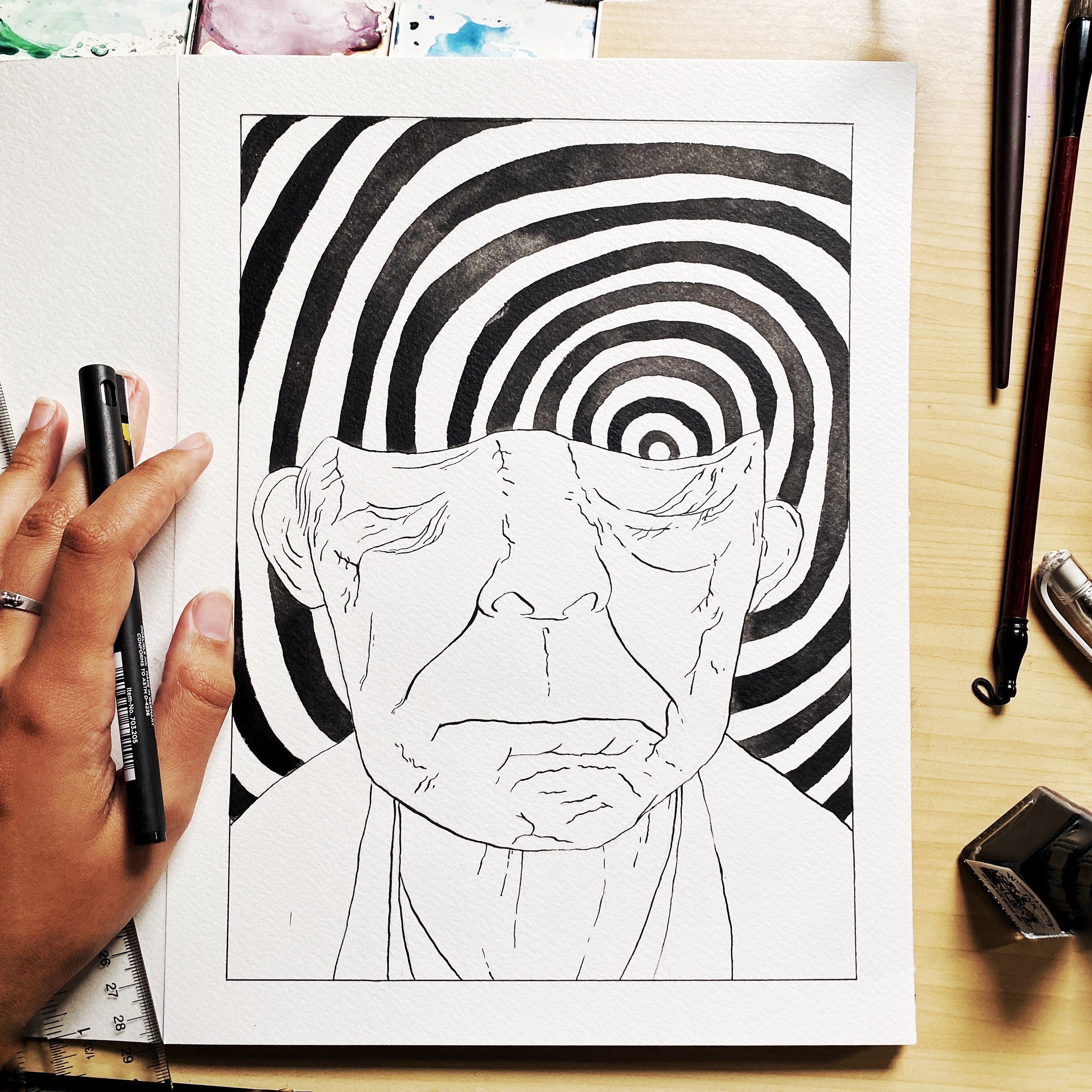 Hypno (Original Ink and Watercolor)