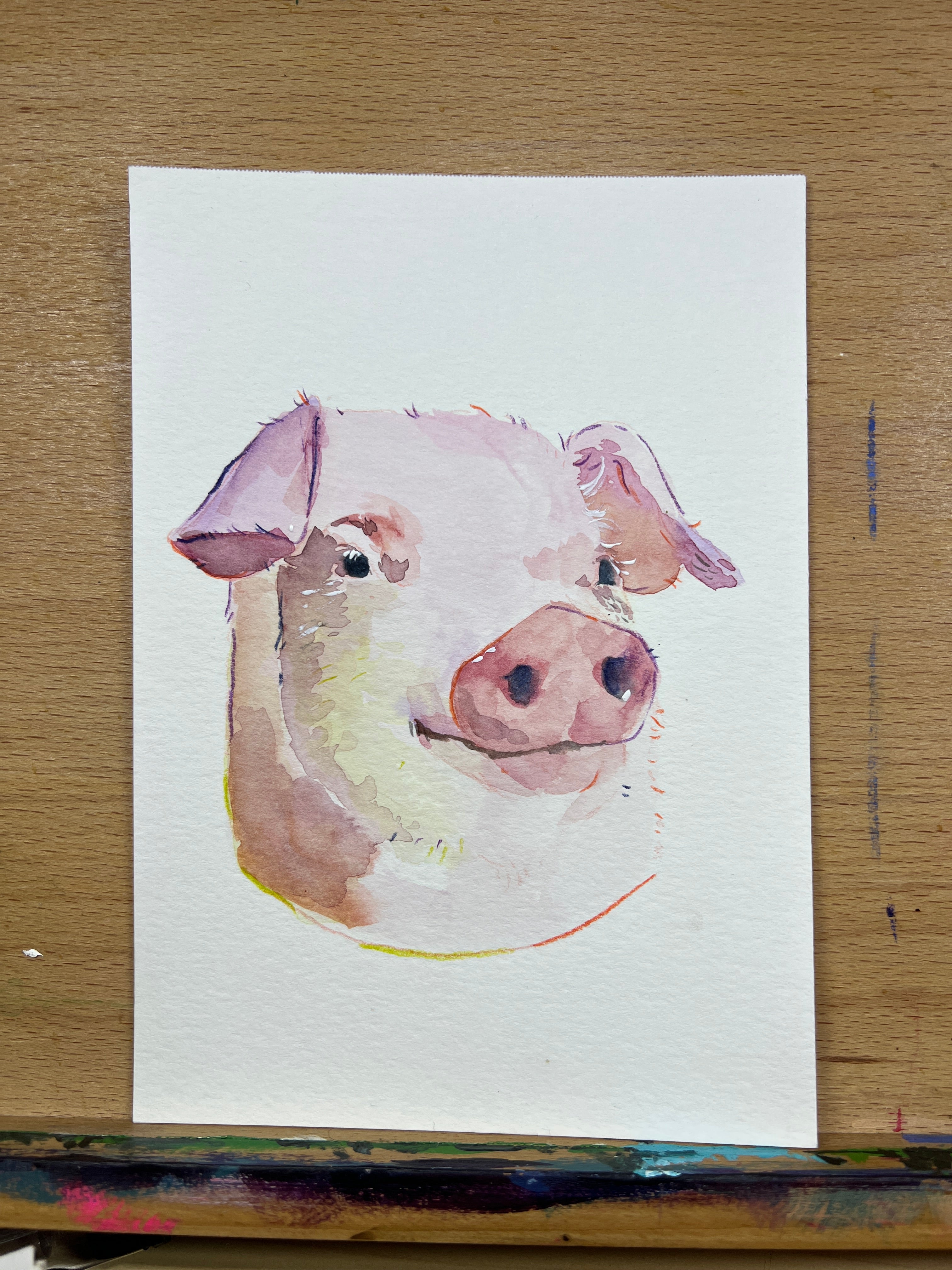The "Boop-able" Portrait: Custom Hand-Painted Pig