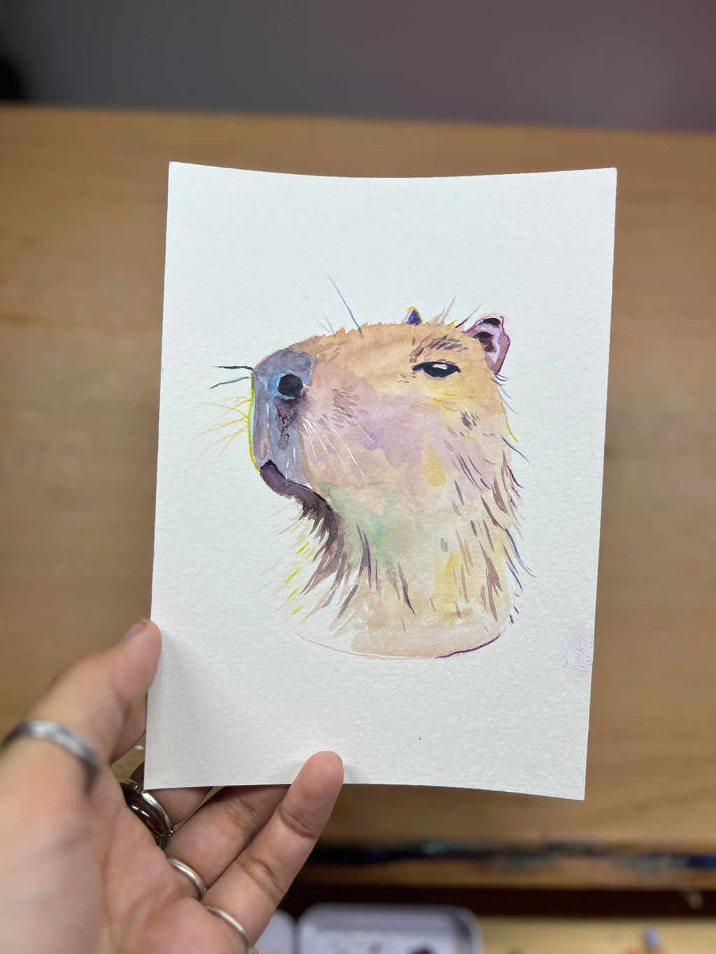 The "Boop-able" Portrait: Custom Hand-Painted Capybara