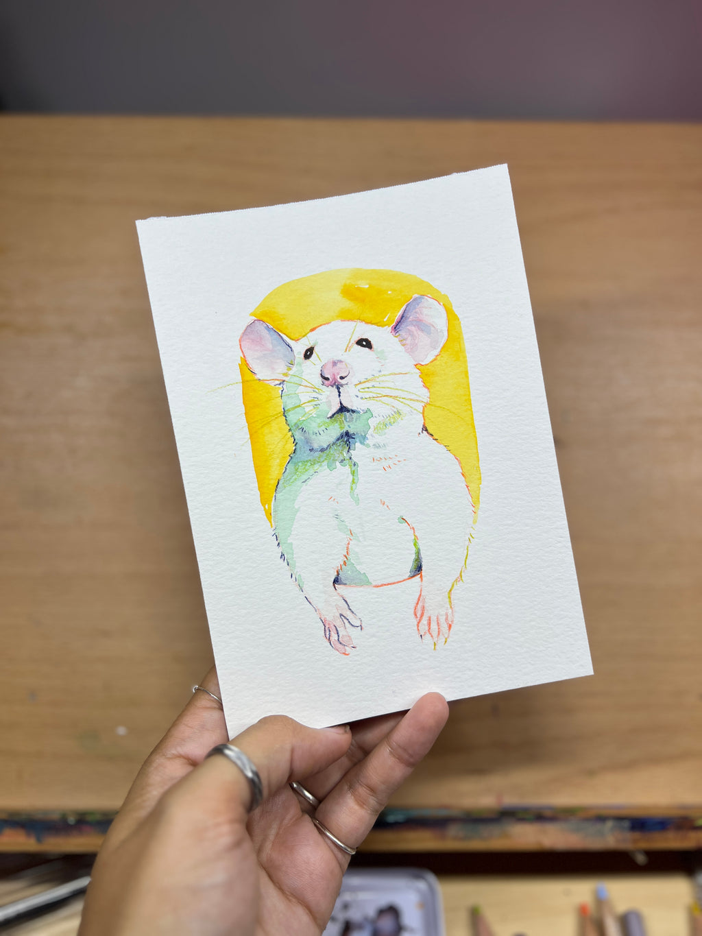 The "Boop-able" Portrait: Custom Hand-Painted Right Hand Rat