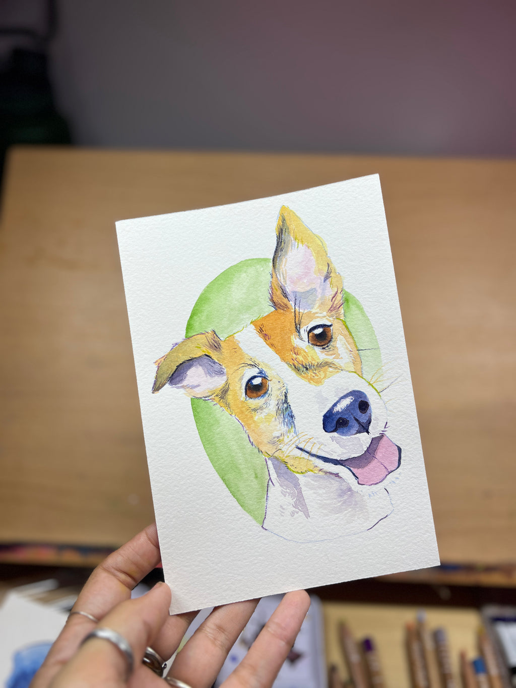 The "Boop-able" Portrait: Custom Hand-Painted Playful Puppy