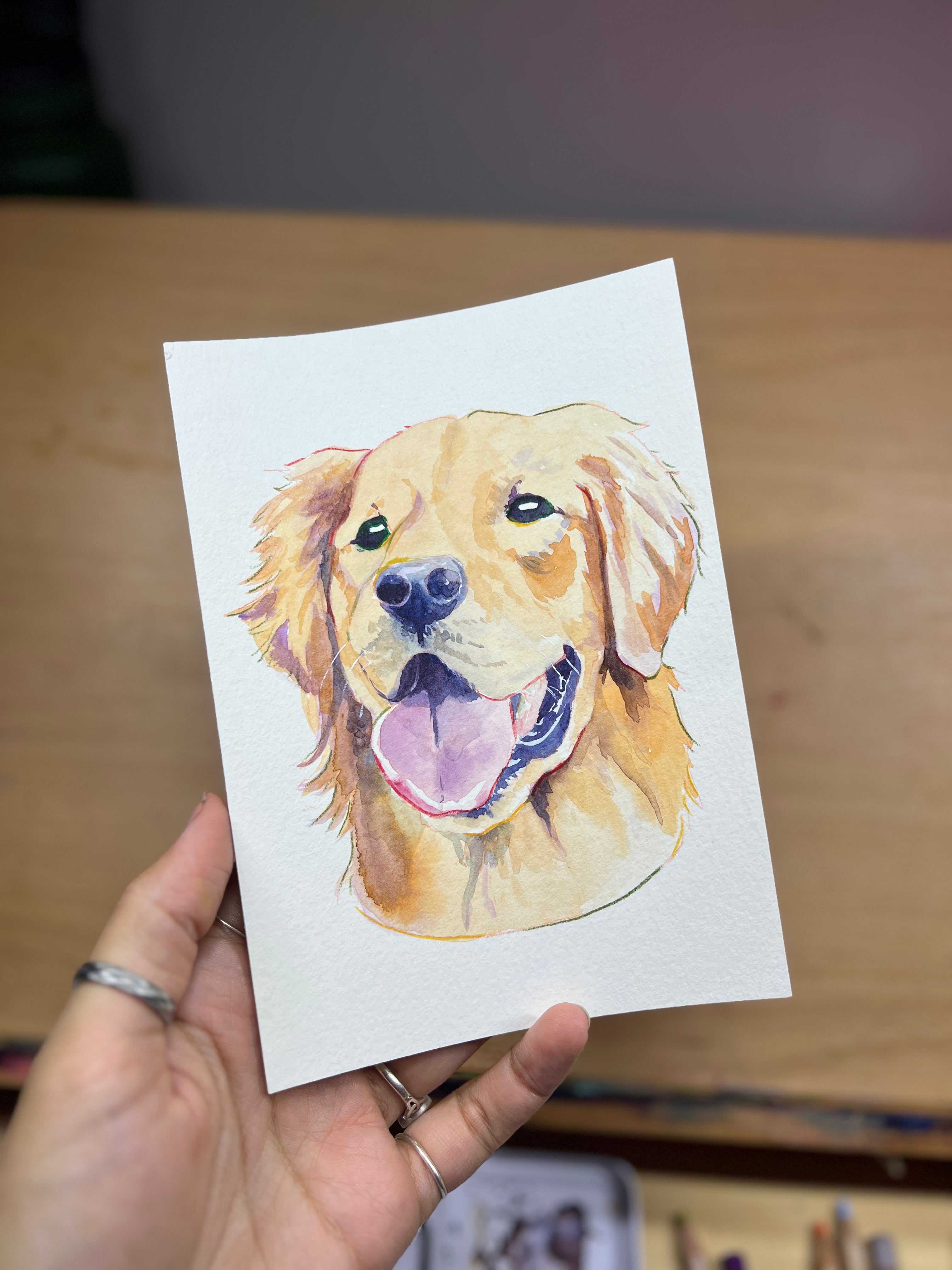 The "Boop-able" Portrait: Custom Hand-Painted Golden Retriever