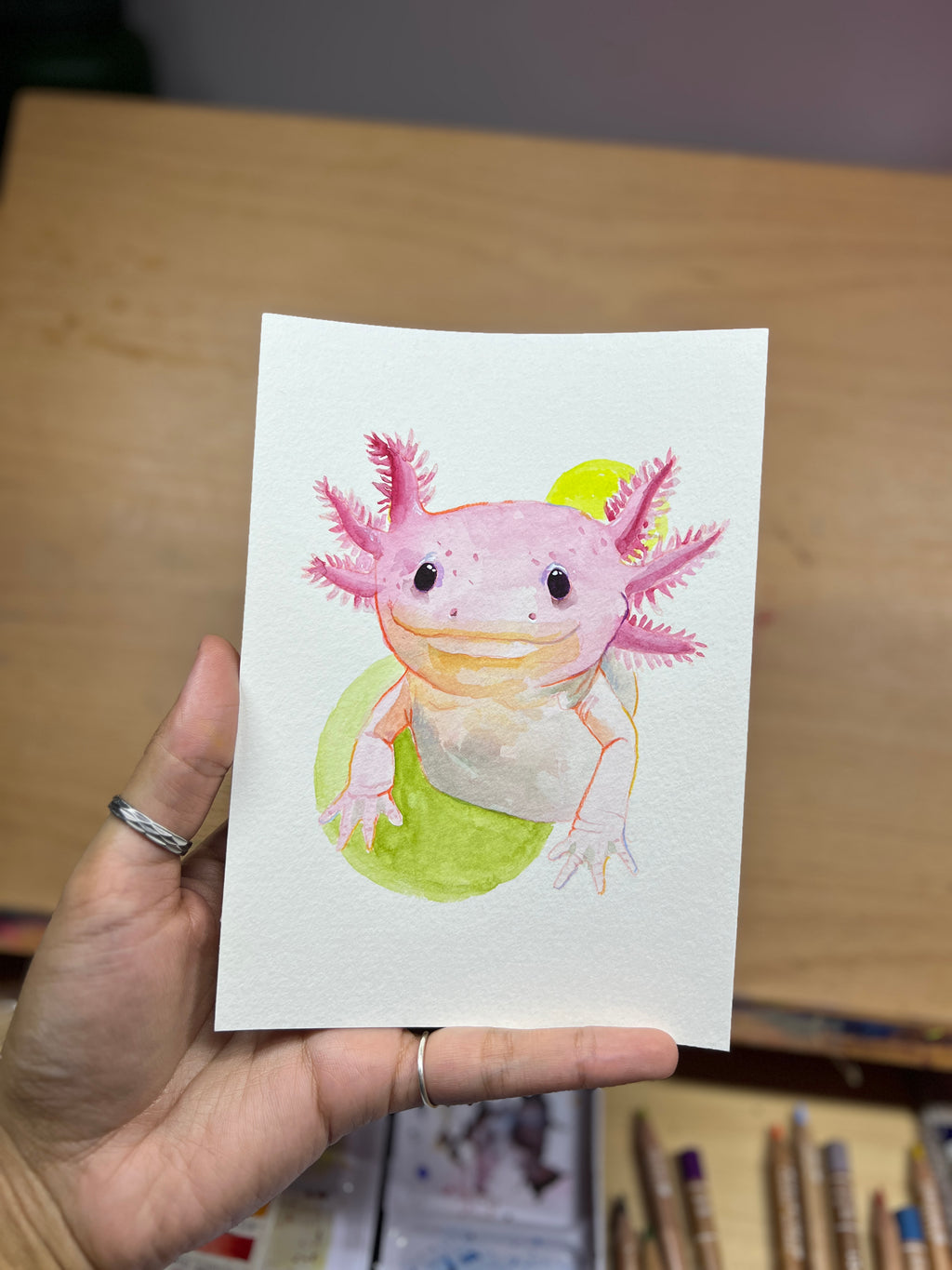 The "Boop-able" Portrait: Custom Hand-Painted Axolotl