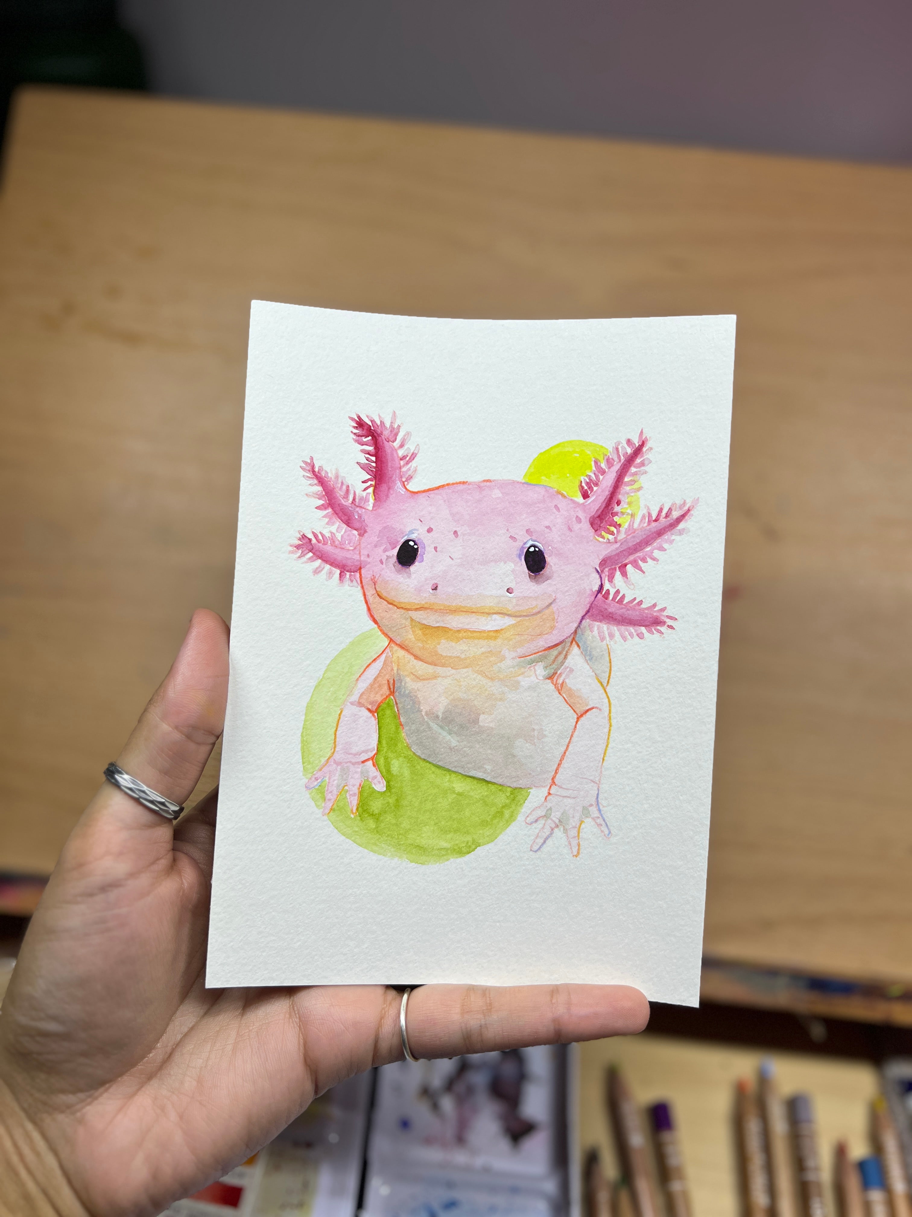The "Boop-able" Portrait: Custom Hand-Painted Axolotl