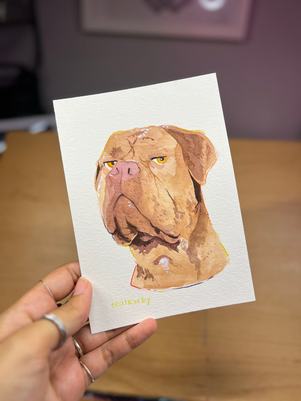 The "Boop-able" Portrait: Custom Hand-Painted Best Boi Bull Dog