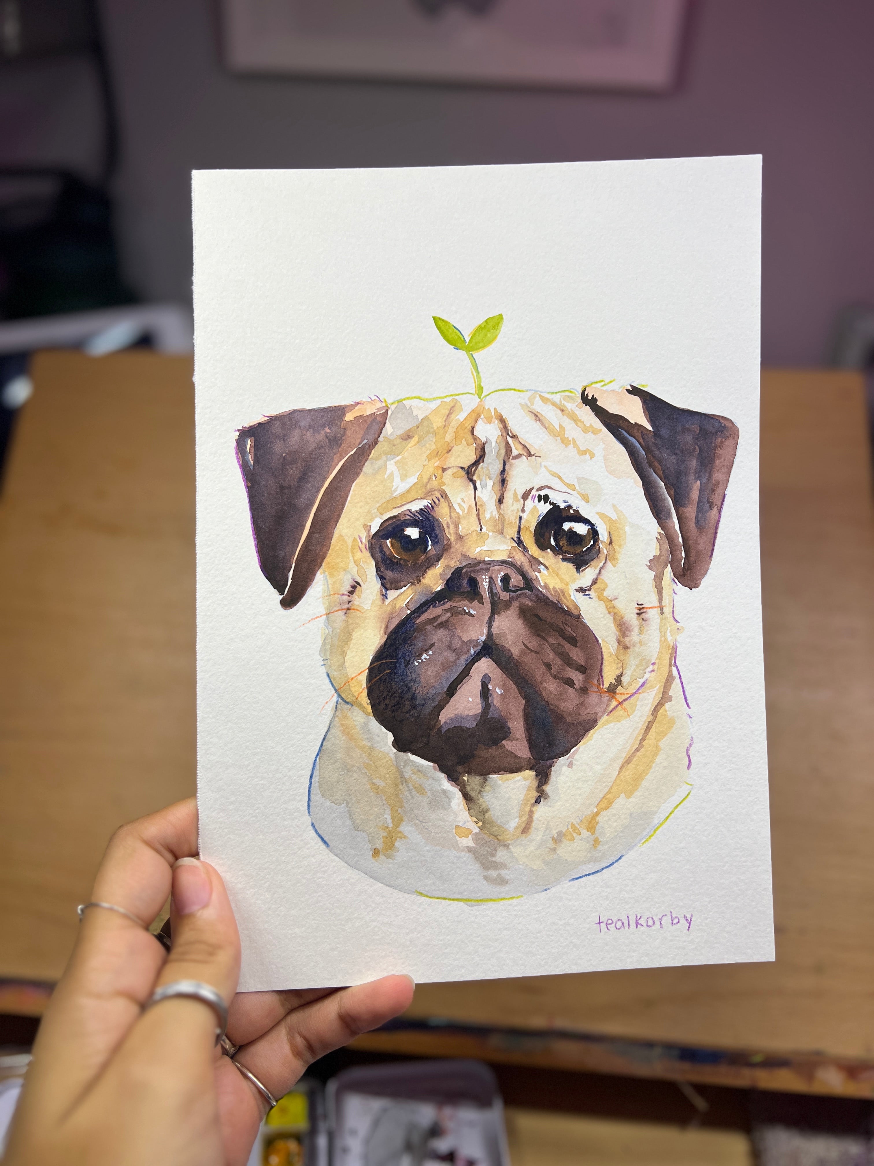 The "Boop-able" Portrait: Custom Hand-Painted Pug Art