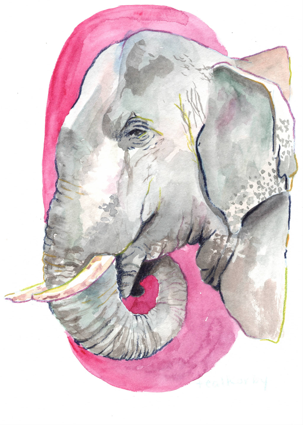 The "Boop-able" Portrait: Custom Hand-Painted Elephant
