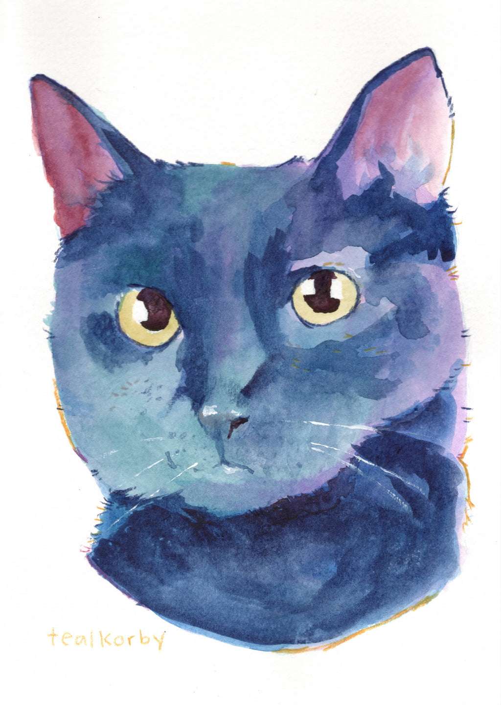 The "Boop-able" Portrait: Custom Hand-Painted Black Cat