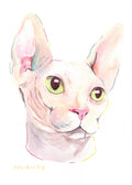 The "Boop-able" Portrait: Custom Hand-Painted Hairless Cat