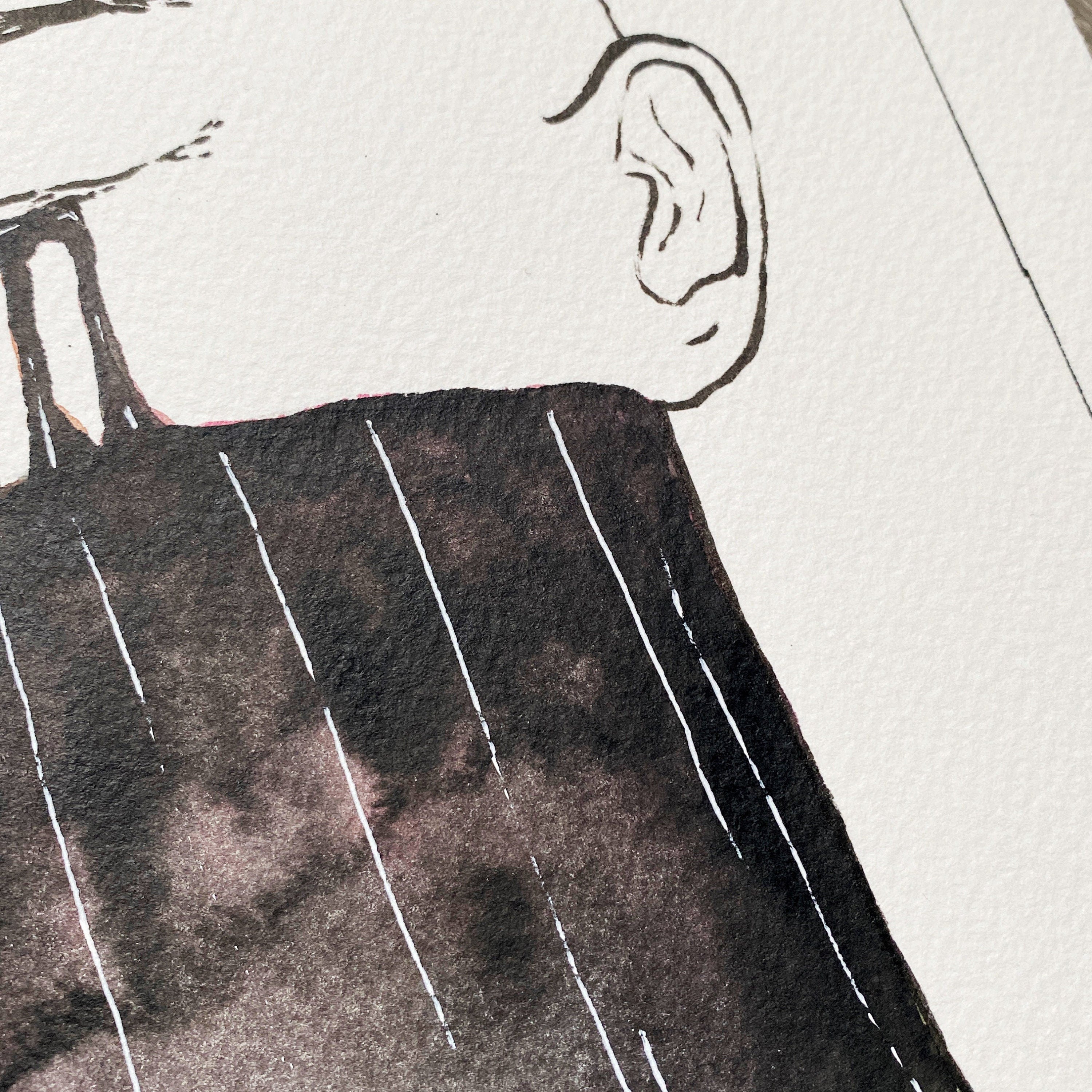 Heavy Feelings (Original Ink and Watercolor)