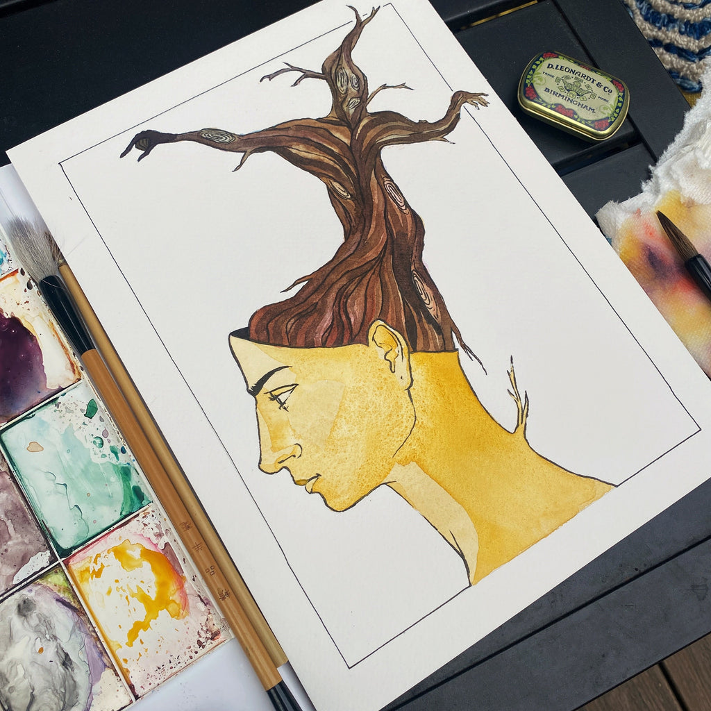 Growing Up (Original Ink and Watercolor)