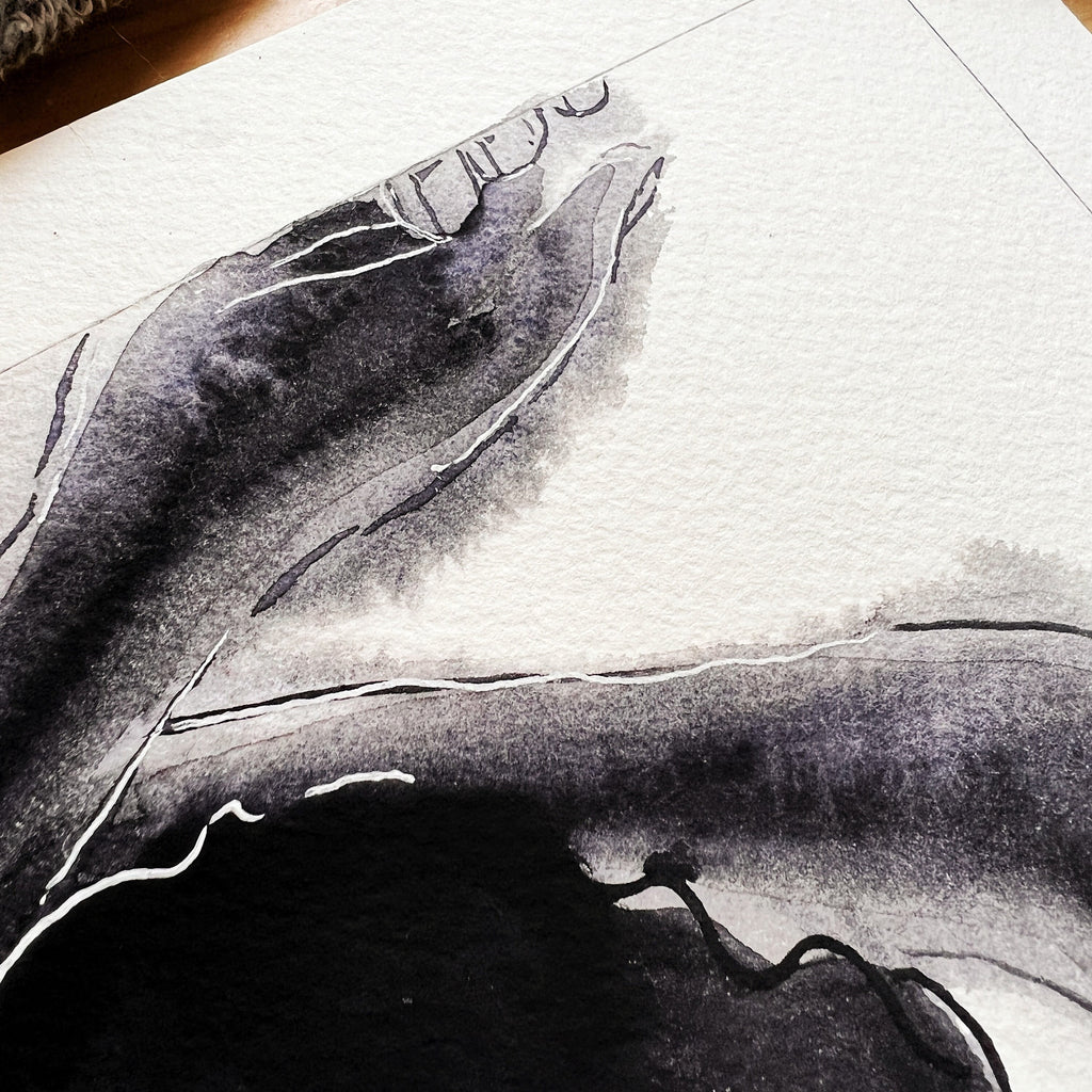 Stretch (Original Ink and Watercolor)