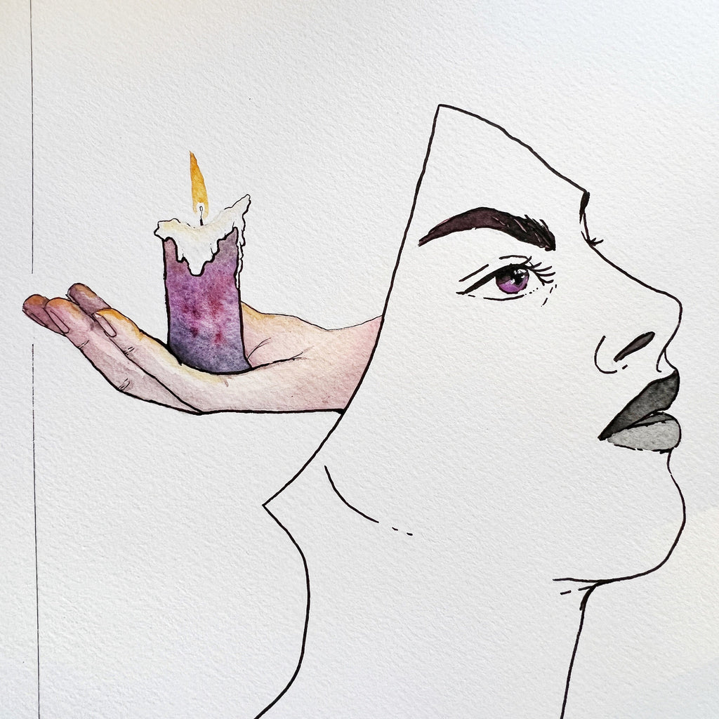 Lit (Original Ink and Watercolor)