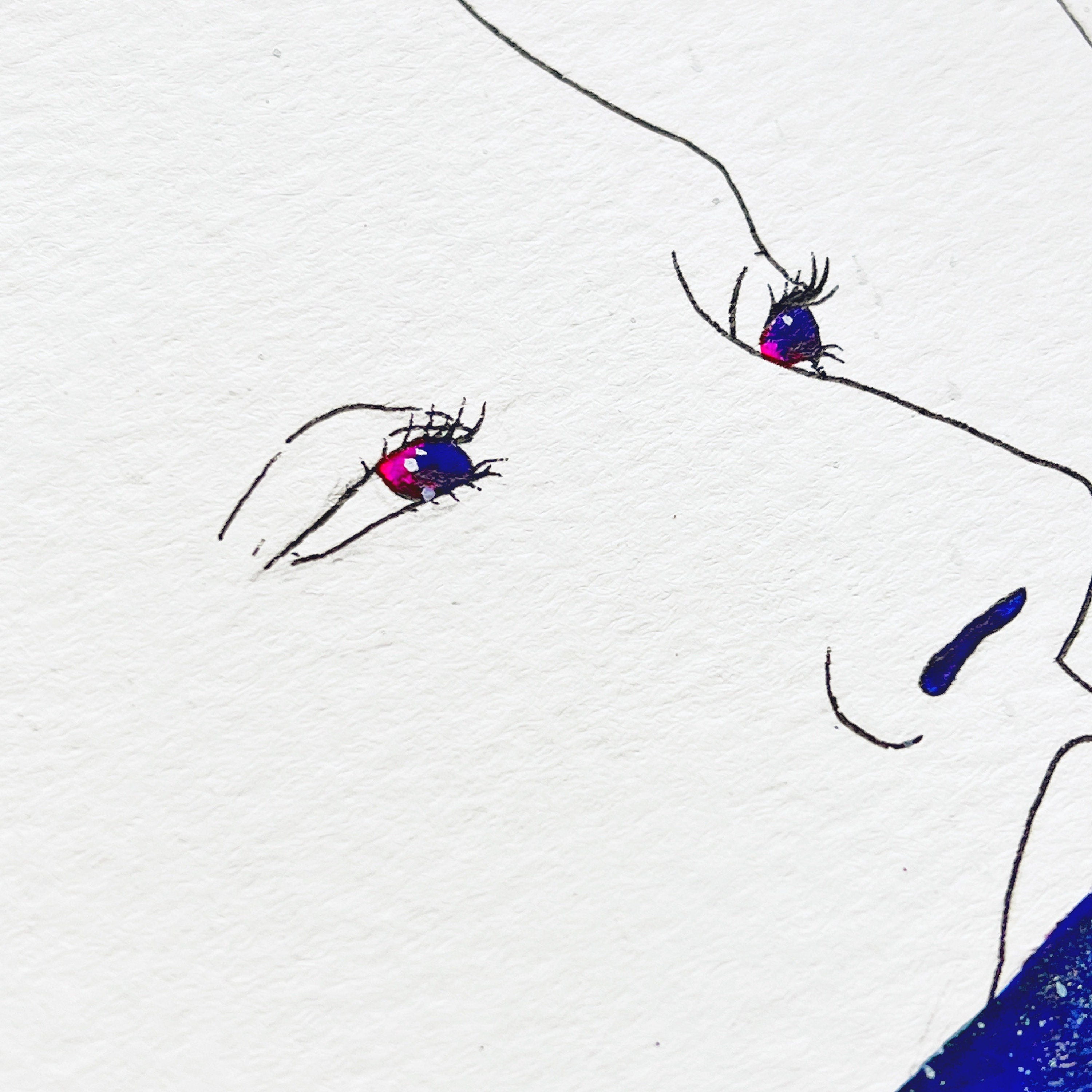 Something In My Throat (Original Ink and Watercolor)