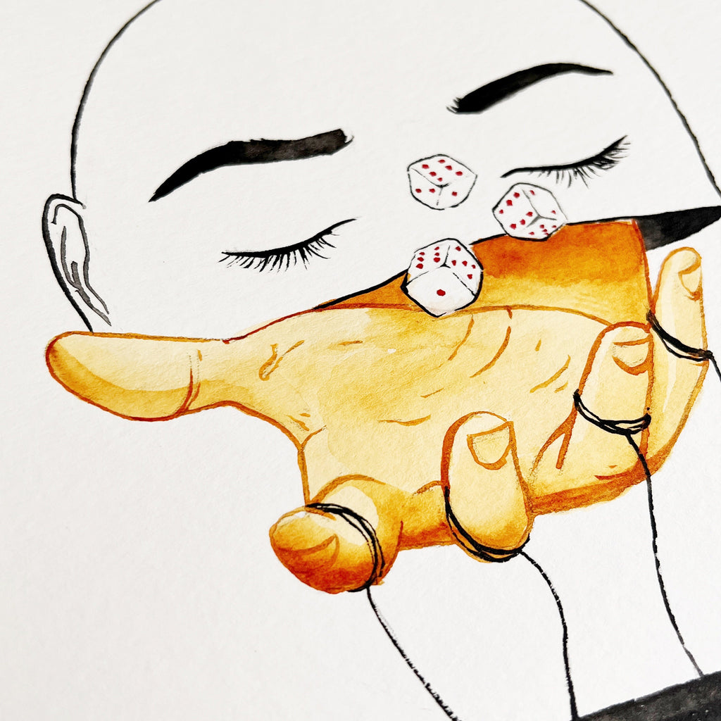 Roll of the Dice (Original Ink and Watercolor)