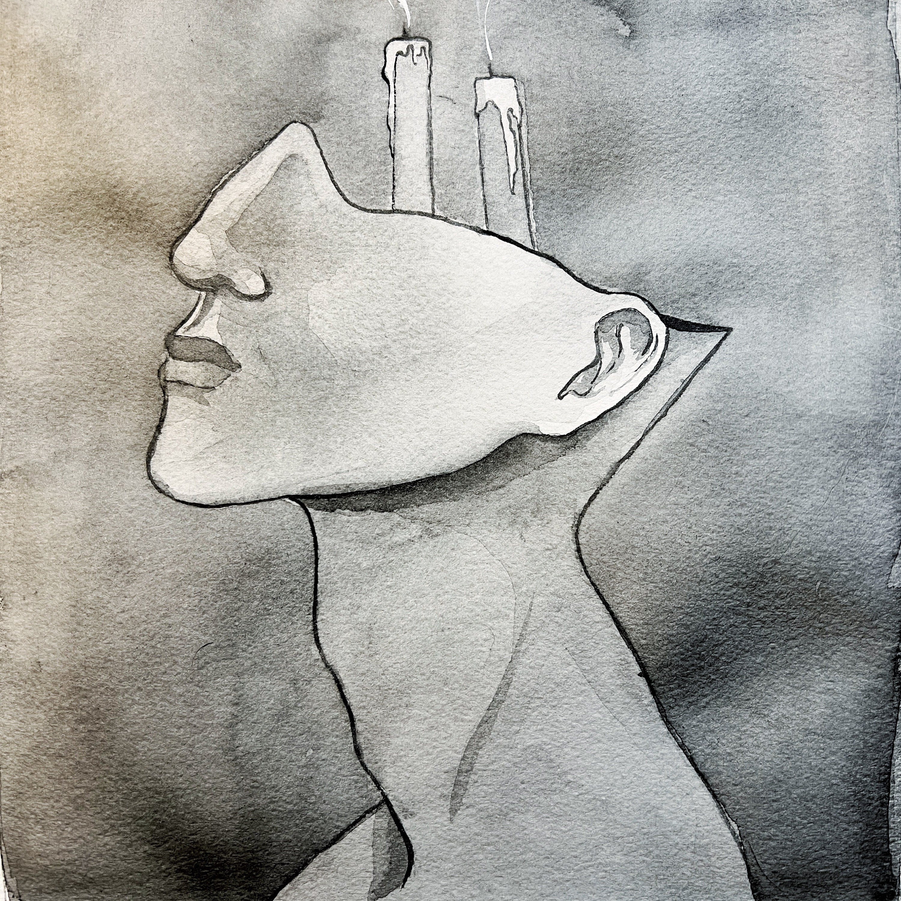 Snuffed (Original Ink and Watercolor)