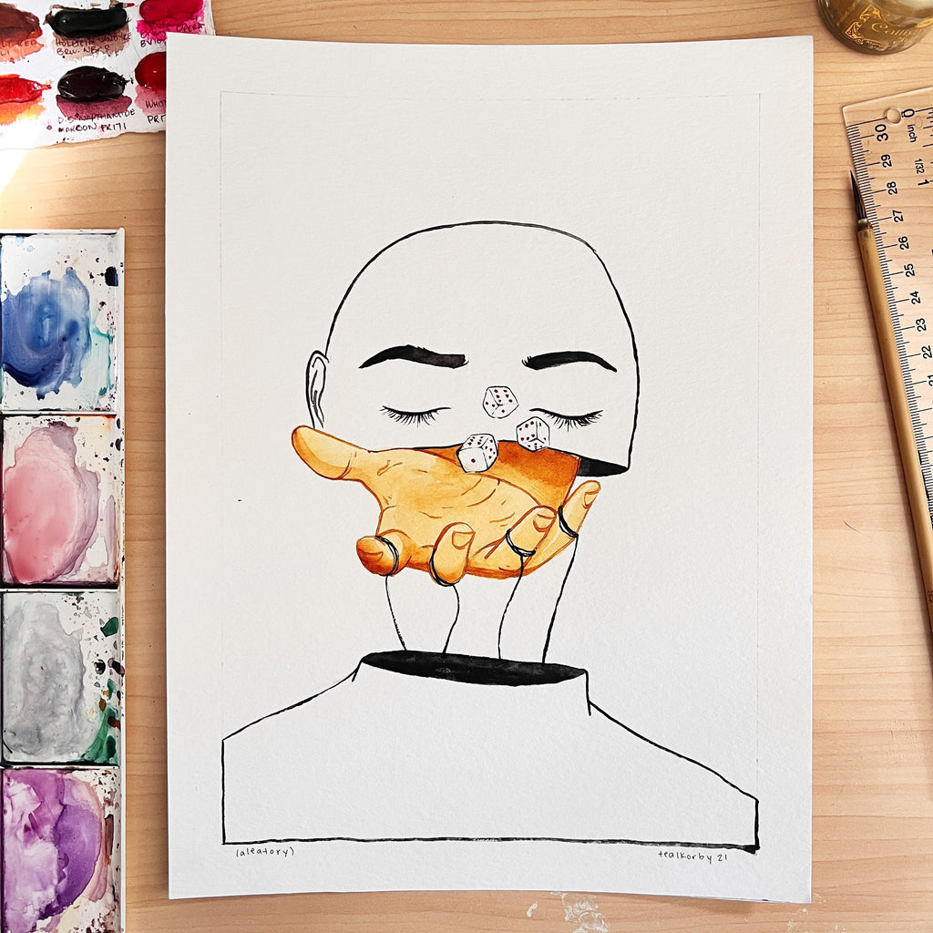 Roll of the Dice (Original Ink and Watercolor)