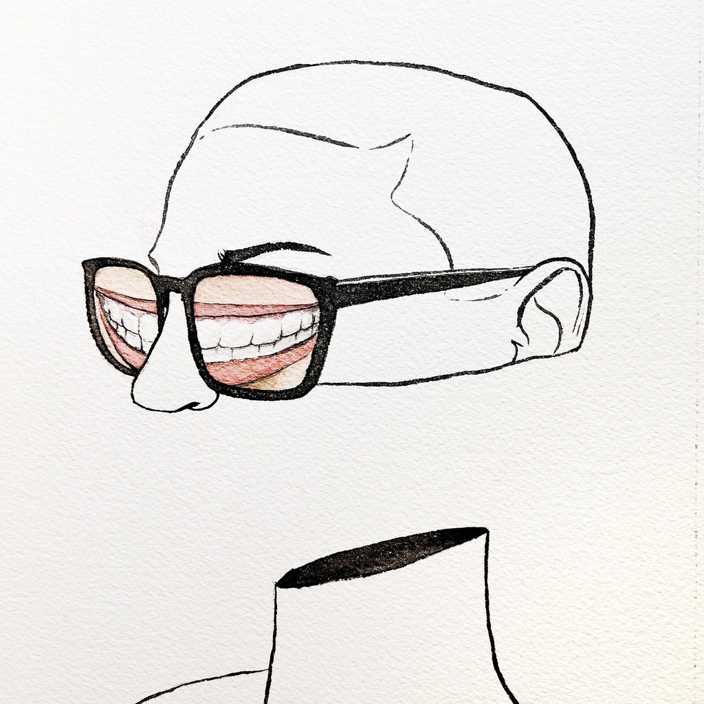 Strange Smile (Original Ink and Watercolor)