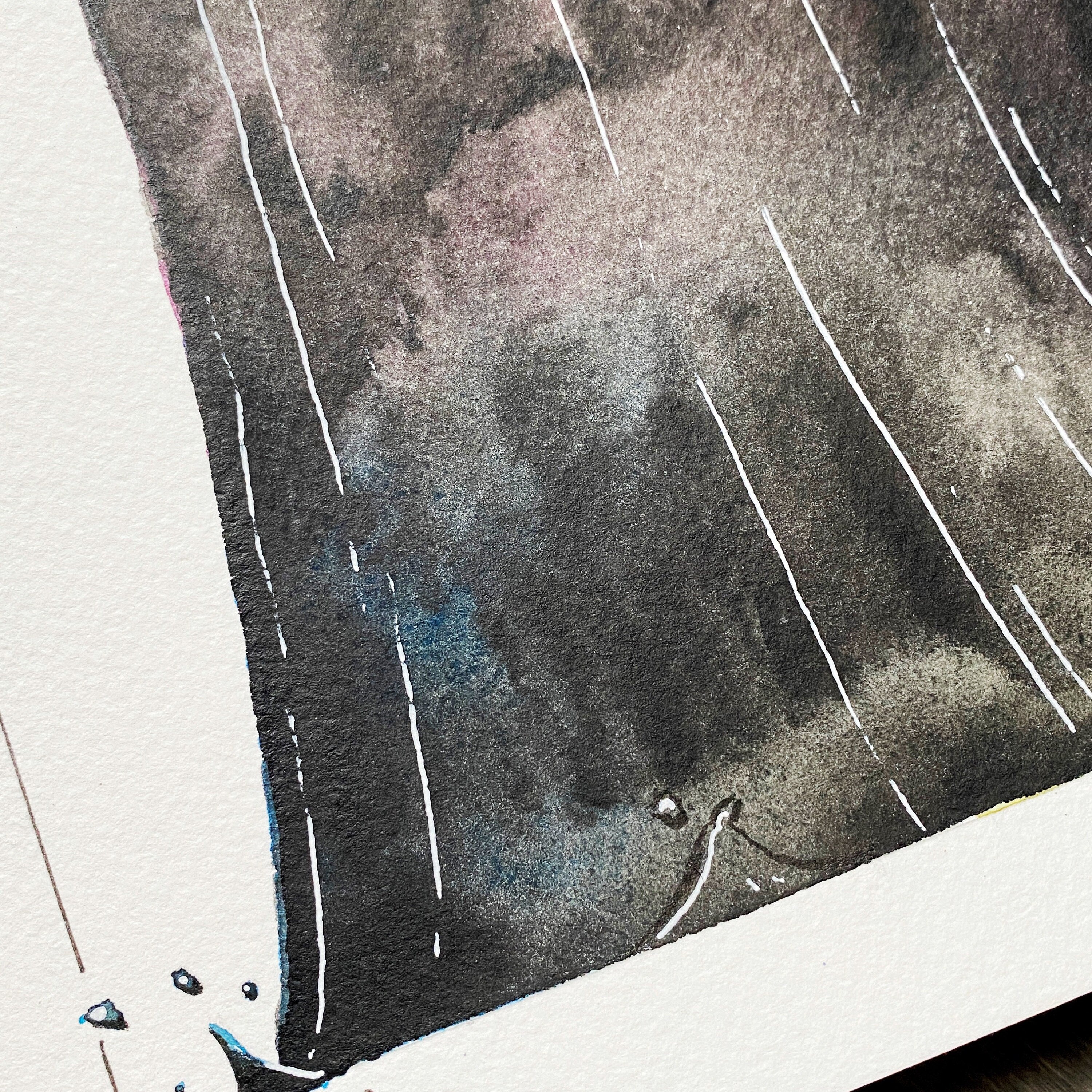 Heavy Feelings (Original Ink and Watercolor)