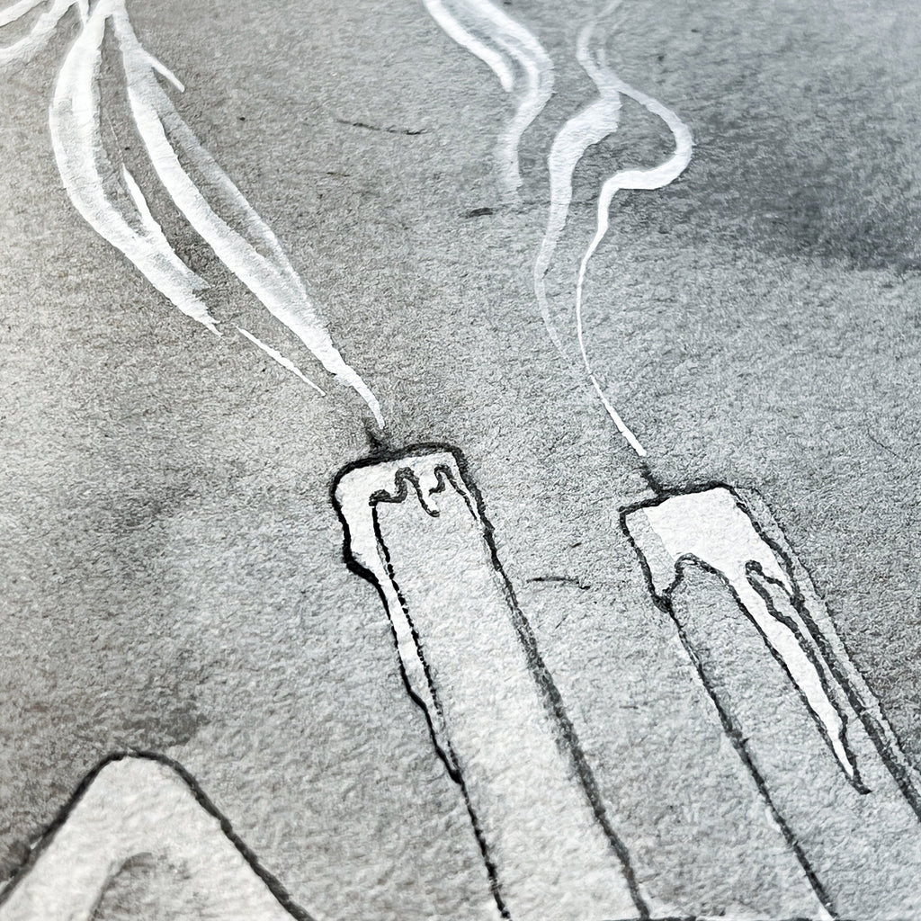 Snuffed (Original Ink and Watercolor)